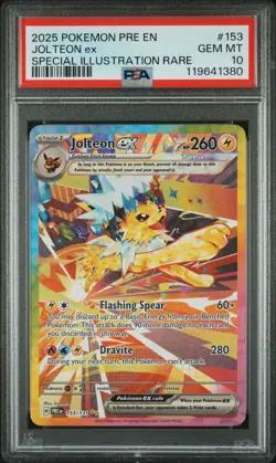 2025 POKEMON PRE EN-PRISMATIC EVOLUTIONS ILLUSTRATION RARE JOLTEON EX PSA 10 - Image 1