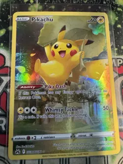 Pikachu Full Art GG30/GG70 Crown Zenith Galarian Gallery Pokemon 2023 - Image 1