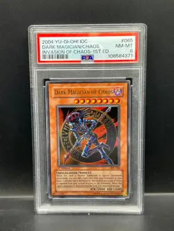 Yugioh PSA 8 NM-MT Dark Magician of Chaos IOC-065 Ultra Rare 1st Edition S#4371 - Image 1