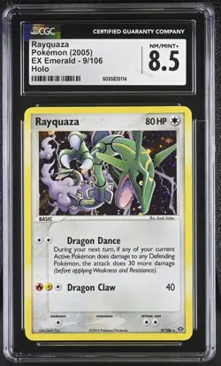 CGC 8.5 Rayquaza 2005 EX Emerald 9/106 Holo Pokemon Card psa - Image 1