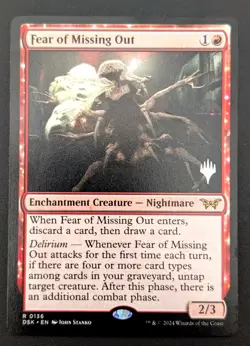 MTG ~ FEAR OF MISSING OUT ~ DUSKMOURN: HOUSE OF HORROR ~ PROMO ~ #0136  RARE - Image 1