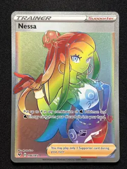 Nessa 196/185 Rainbow Rare - 2020 Pokemon Vivid Voltage NM - Image 1