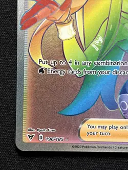 Nessa 196/185 Rainbow Rare - 2020 Pokemon Vivid Voltage NM - Image 2