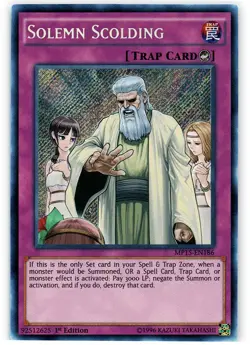 Lightly Played Solemn Scolding - MP15-EN186 - Secret Rare - 1st Edition - YuGiOh - Image 1
