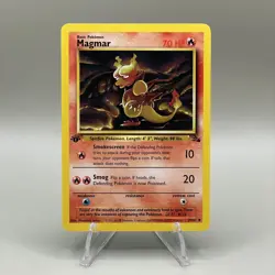 1st Edition Magmar Fossil Set 39/62 Pokemon Card WOTC - Image 1