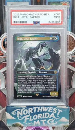 Graded MTG Card - PSA Mint 9 - Jurassic World Collection  - Blue, Loyal Raptor - Image 1