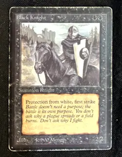 Black Knight - Limited Edition Beta - Heavily Played - MTG Magic the gathering - Image 1