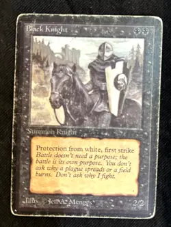 Black Knight - Limited Edition Beta - Heavily Played - MTG Magic the gathering - Image 3