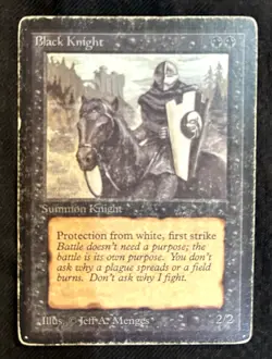 Black Knight - Limited Edition Beta - Heavily Played - MTG Magic the gathering - Image 5