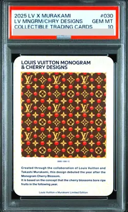 PSA 10 Louis Vuitton Takashi Murakami Monogram Cherry Trading Card 030 LV - Image 1