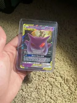 PokÃ©mon TCG Gengar & Mimikyu GX Holo Ultra Rare Card Sun & Moon Team Up 53/181 - Image 1