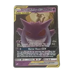 PokÃ©mon TCG Gengar & Mimikyu GX Holo Ultra Rare Card Sun & Moon Team Up 53/181 - Image 1