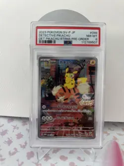 2023 POKEMON JAPANESE SV-P PROMO 098 DETECTIVE PIKACHU DETECTIVE PSA 8 - Image 1