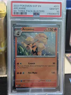 Arcanine SVP 011 Pokemon Cosmos Holo SWIRL PSA GEM MINT 10 - Image 1