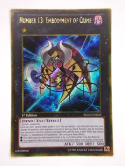 GOLD SECRET RARE Number 13: Embodiment of Crime PGLD-EN023 Yugioh 1st Edition LP - Image 1