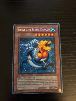 Yugioh Frost and Flame Dragon TAEV-EN033 Secret Rare 1st Edition HP DMG - Image 1