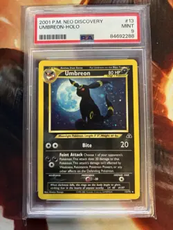 Pokemon 2001 Neo Discovery Umbreon Holo Rare Card PSA 9 Swirl - Image 1