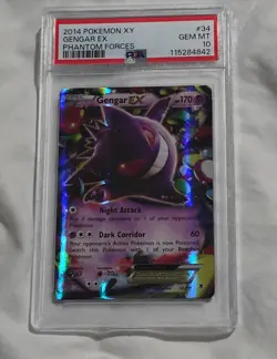 PSA 10 GENGAR EX 34 XY PHANTOM FORCES POKEMON GEM MINT. ðŸ”¥ðŸ”¥ðŸ”¥ðŸ”¥ðŸ”¥ðŸ”¥ - Image 1