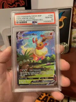 Pokemon Flareon VMAX Premium Coll. Full Art Promo SWSH180 PSA 10 Gem Mint - Image 1