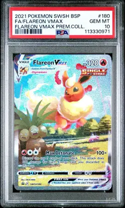 Pokemon Flareon VMAX Premium Coll. Full Art Promo SWSH180 PSA 10 Gem Mint - Image 4