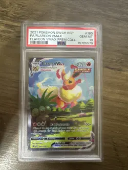 Pokemon Flareon VMAX Premium Coll. Full Art Promo SWSH180 PSA 10 Gem Mint - Image 1