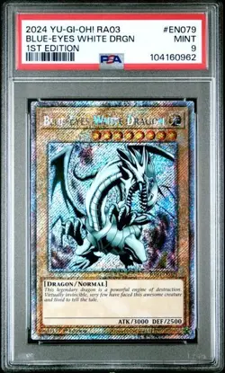 YuGiOh! Blue-Eyes White Dragon RA03-EN079 - Platinum Secret Rare - PSA 9 - Image 1