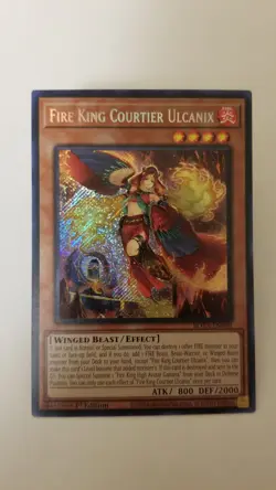 Yugioh Fire King Courtier Ulcanix ROTA-EN098 Secret Rare 1st Edition Near Mint - Image 1