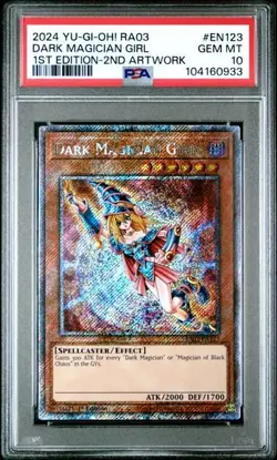YuGiOh! Dark Magician Girl - RA03-EN123 - Platinum Secret Rare - PSA Gem Mint 10 - Image 1