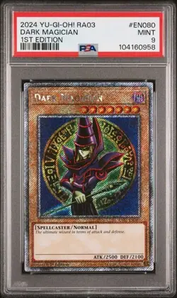 YuGiOh! Dark Magician - RA03-EN080 - Platinum Secret Rare - PSA Mint 9 - Image 1