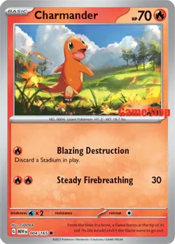 Charmander - (GameStop Exclusive) 004/165 Miscellaneous Cards & Products Reverse Holo - Image 1