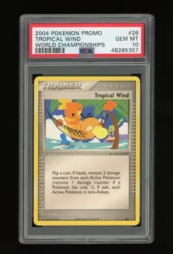 Pokemon PSA 10 GEM MINT 2004 Tropical Wind World Championship Card Black Star 26 - Image 1