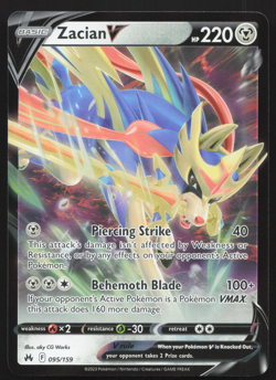 Zacian V 095/159 Crown Zenith Holo Rare Near Mint Pokemon Card - Image 3