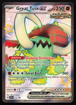 Great Tusk ex SVP 072 Scarlet & Violet Black Star Promo LP Pokemon Card - Image 1
