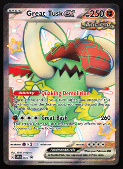 Great Tusk ex SVP 072 Scarlet & Violet Black Star Promo LP Pokemon Card - Image 3