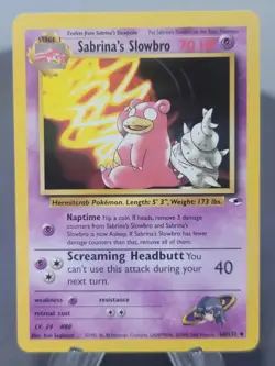 Sabrina's Slowbro 60/132 1st Edition Gym Heroes Pokémon Card LP - Image 1