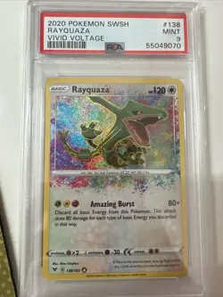 Rayquaza Amazing Rare Holo 138/185 PSA 9 Vivid Voltage Pokémon Card Mint - Image 1