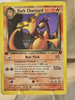 Pokémon Dark Charizard 1st Edition Non-Holo Card 21/82 - Image 1