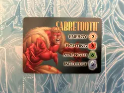 OverPower Marvel IQ Fleer 1996 Sabretooth Hero Character Card Rare LP - Image 1