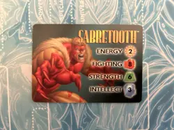 OverPower Marvel IQ Fleer 1996 Sabretooth Hero Character Card Rare LP - Image 3