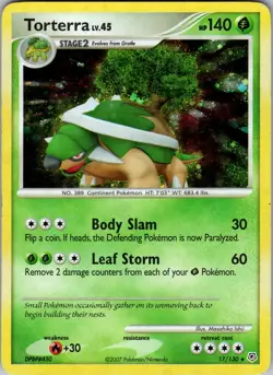 Torterra 17/130 Diamond and Pearl - Holo - Pokémon Card - LP/MP - Free Shipping - Image 1