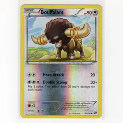 PokÃ©mon TCG Bouffalant 90/114 BW Base Set Reverse Holo Uncommon Card EN-LP 2011 - Image 1