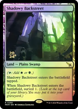 MKM Foil SHADOWY BACKSTREET 1x Prerelease Promo Rare Murders at Karlov Manor MTG - Image 1