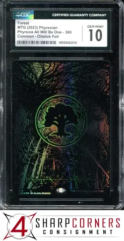 2023 MAGIC THE GATHERING PHYREXIA ALL WILL BE ONE FOREST OILSLICK FOIL CGC 10 - Image 1