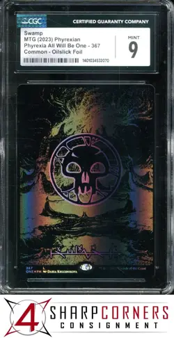2023 MAGIC THE GATHERING PHYREXIA ALL WILL BE ONE SWAMP OILSLICK FOIL CGC 9 - Image 1