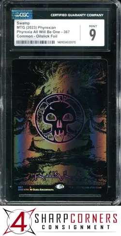 2023 MAGIC THE GATHERING PHYREXIA ALL WILL BE ONE SWAMP OILSLICK FOIL CGC 9 - Image 5