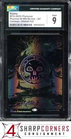 2023 MAGIC THE GATHERING PHYREXIA ALL WILL BE ONE SWAMP OILSLICK FOIL CGC 9 - Image 1