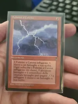 MTG Italian Legends Chain Lightning Excellent Near Mint Fulmini  Catena - Image 1