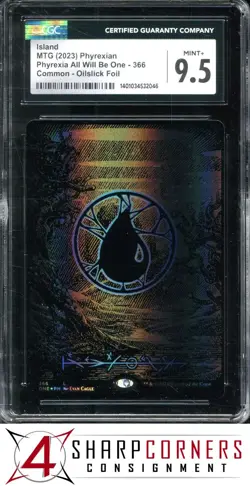 2023 MAGIC THE GATHERING PHYREXIA ALL WILL BE ONE ISLAND OILSLICK FOIL CGC 9.5 - Image 1