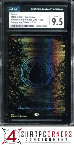 2023 MAGIC THE GATHERING PHYREXIA ALL WILL BE ONE ISLAND OILSLICK FOIL CGC 9.5 - Image 1