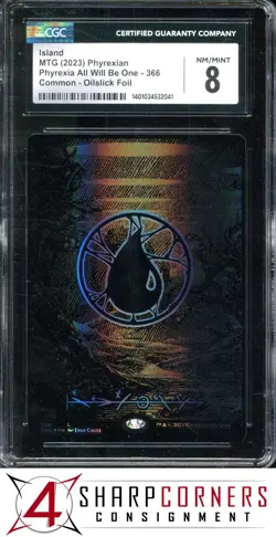 2023 MAGIC THE GATHERING PHYREXIA ALL WILL BE ONE ISLAND OILSLICK FOIL CGC 8 - Image 5